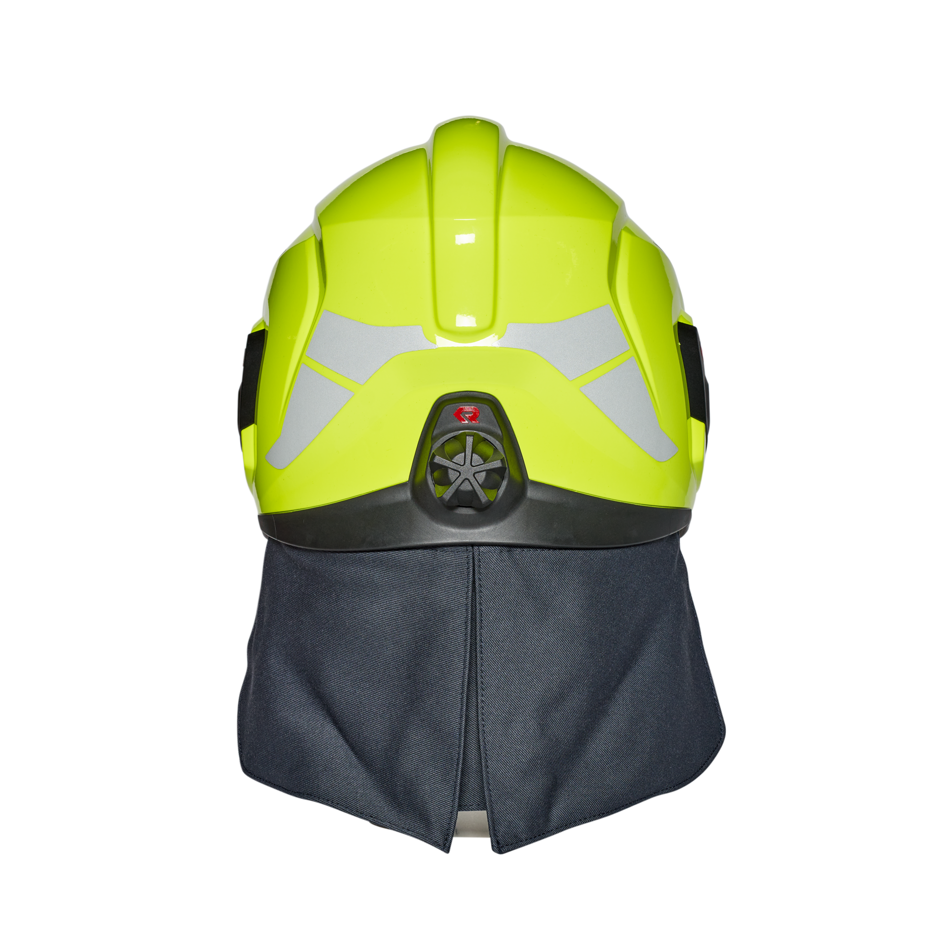 HEROS Titan high visibility luminous yellow with face shield, neck protector, eye protector and helmet trims silver - Image 3