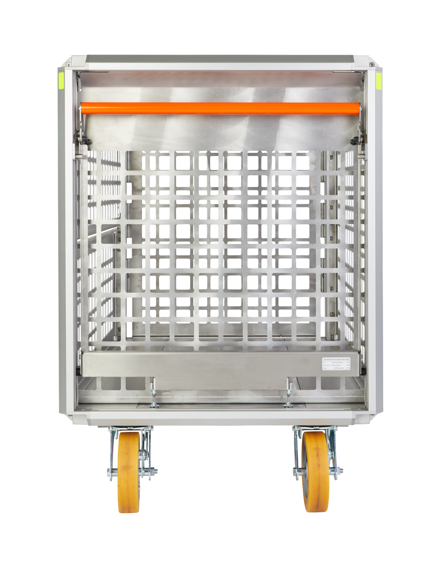 RTE RC Mesh Transport Box with fold down panel left, 2 x drum brake, 2 x swivel castor, H=1150 - Image 3
