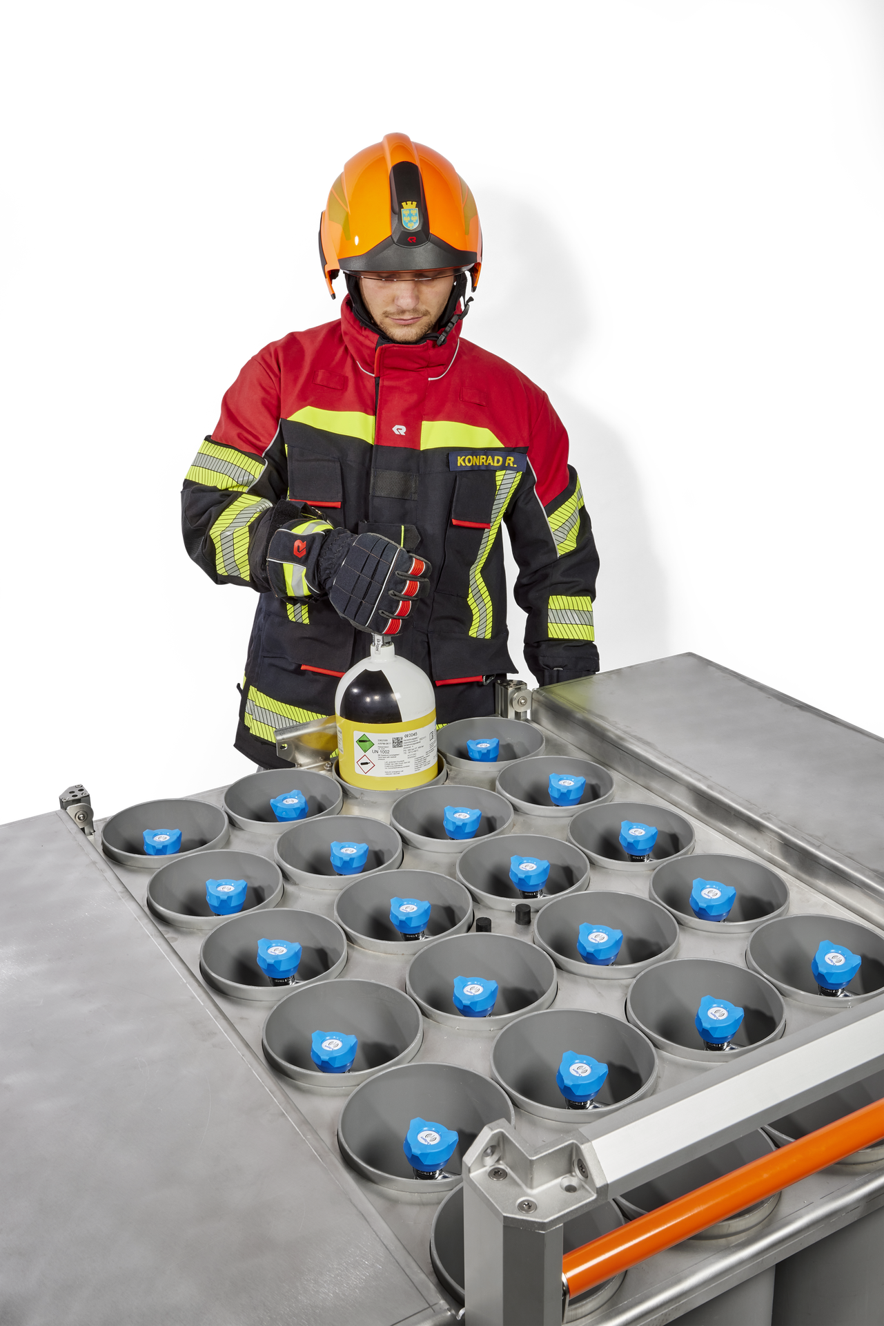 RTE RC SCBA Cylinders, 2 x cone breake, 2 x swivel castor, H=1150 - Image 2